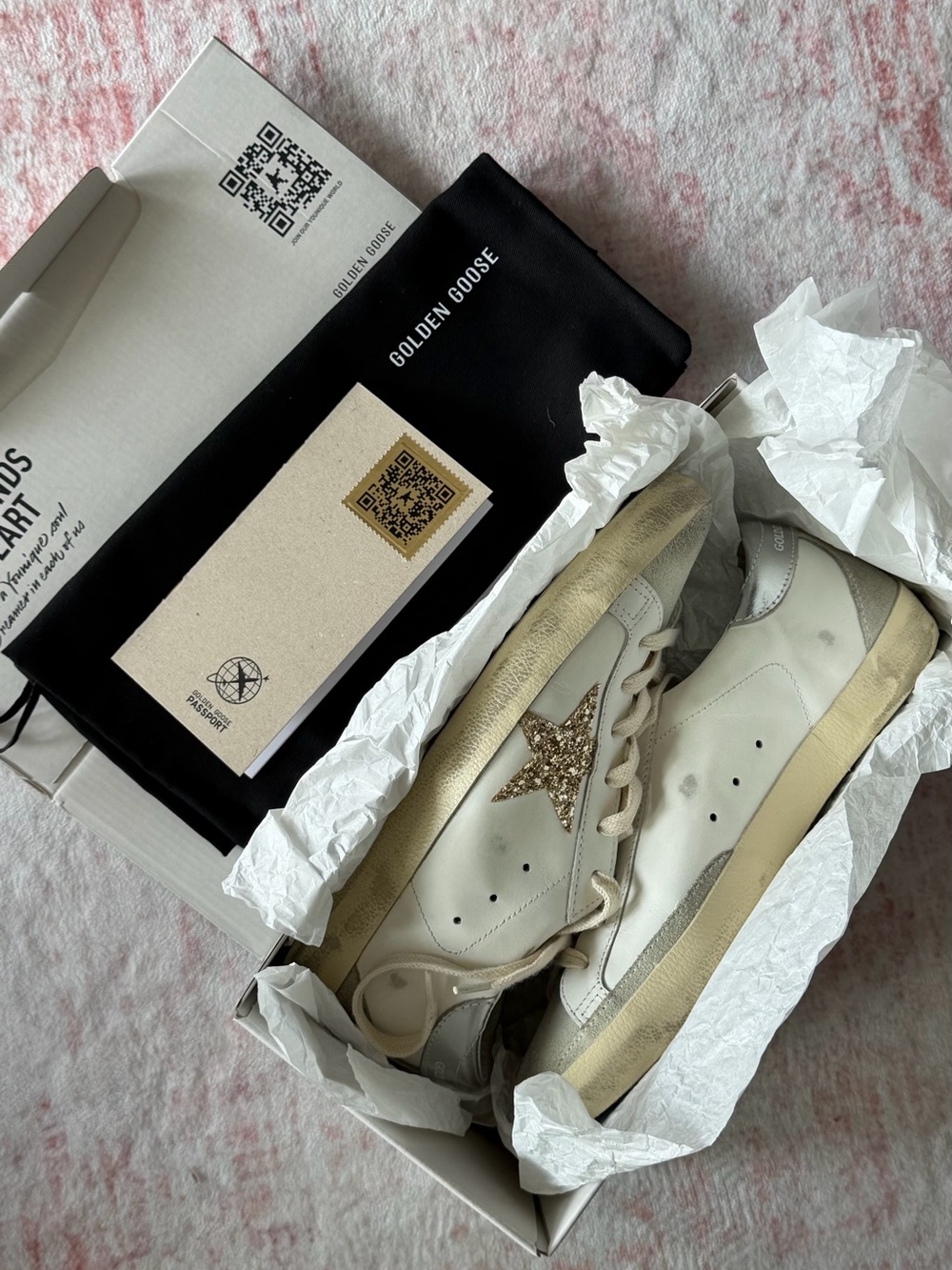 Golden Goose Off-White Leather Superstar Sneaker with Gold star